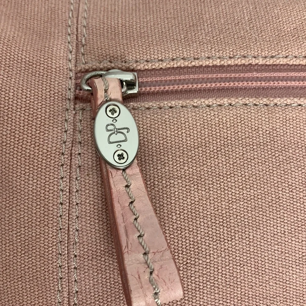 Donald J Pilner canvas and leather hobo